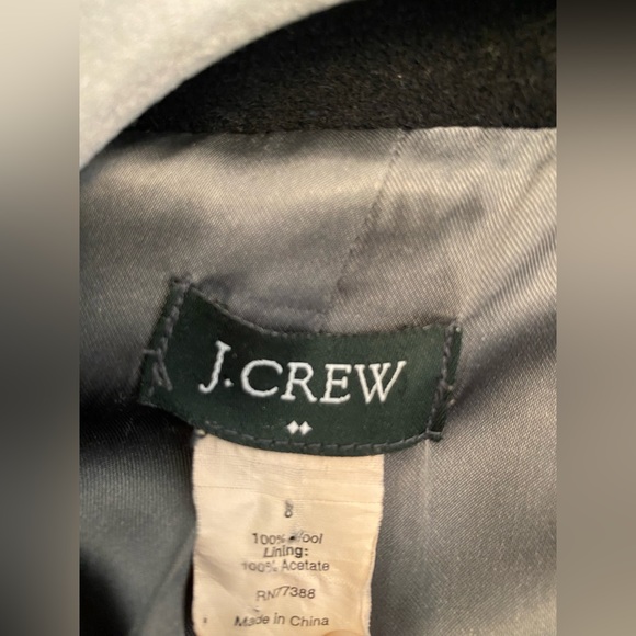 J Crew factory Black Lady Day Coat 100% wool size 8 - Picture 7 of 11